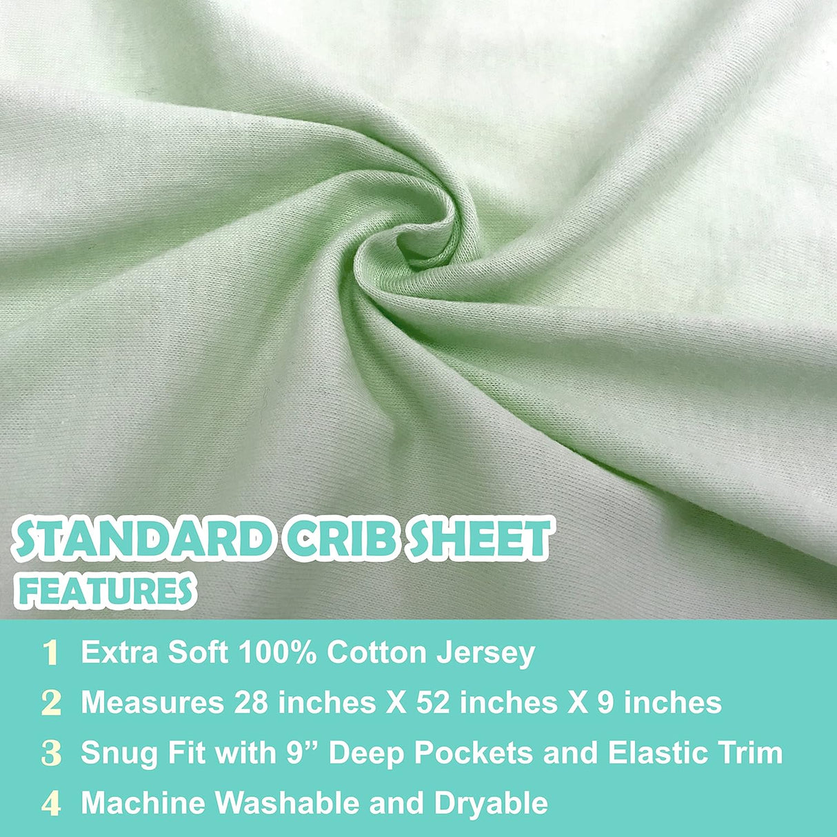 American Baby Company Cotton Jersey Fitted Crib Sheet - Celery - Kid's Stuff Superstore