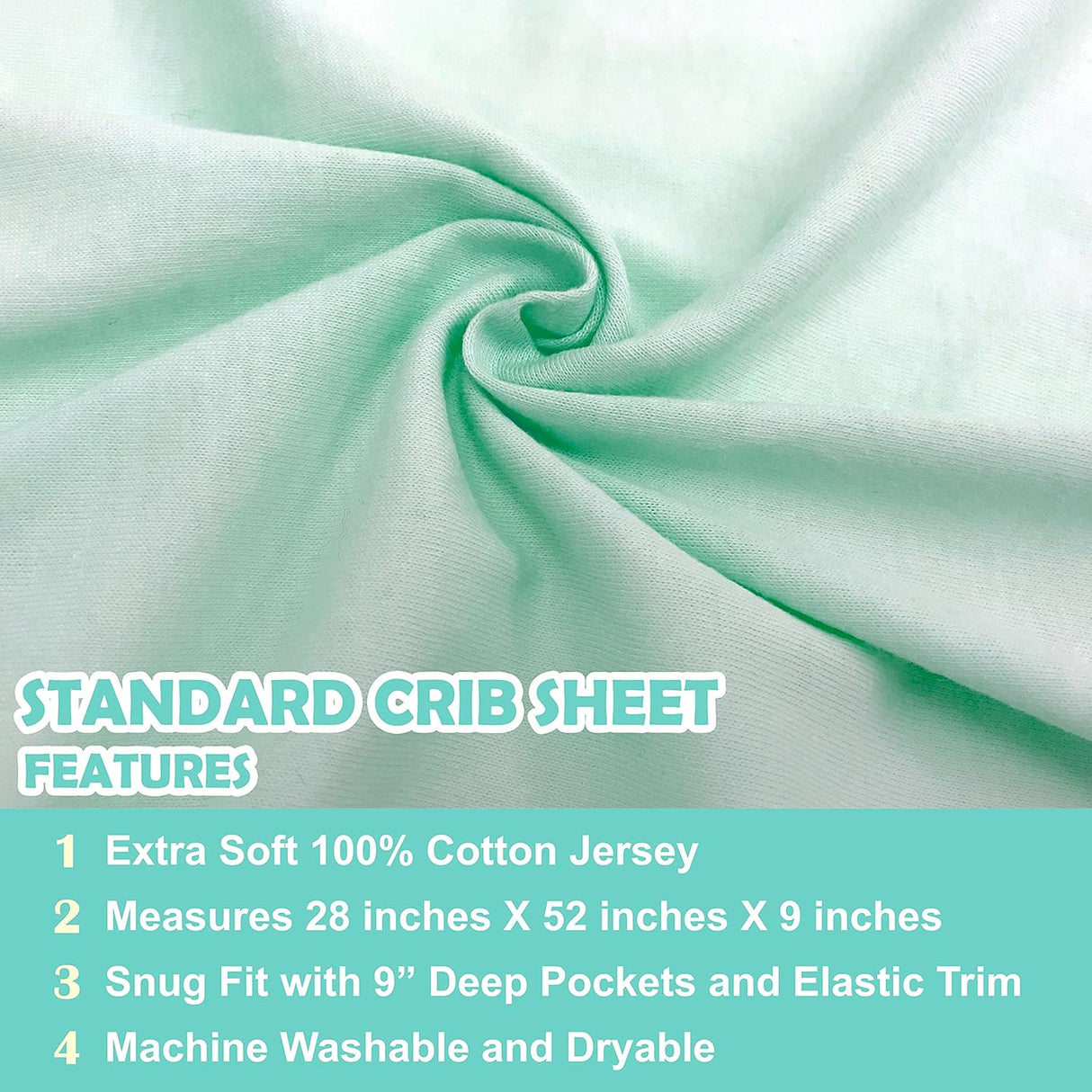 American Baby Company Cotton Jersey Fitted Crib Sheet - Aqua - Kid's Stuff Superstore