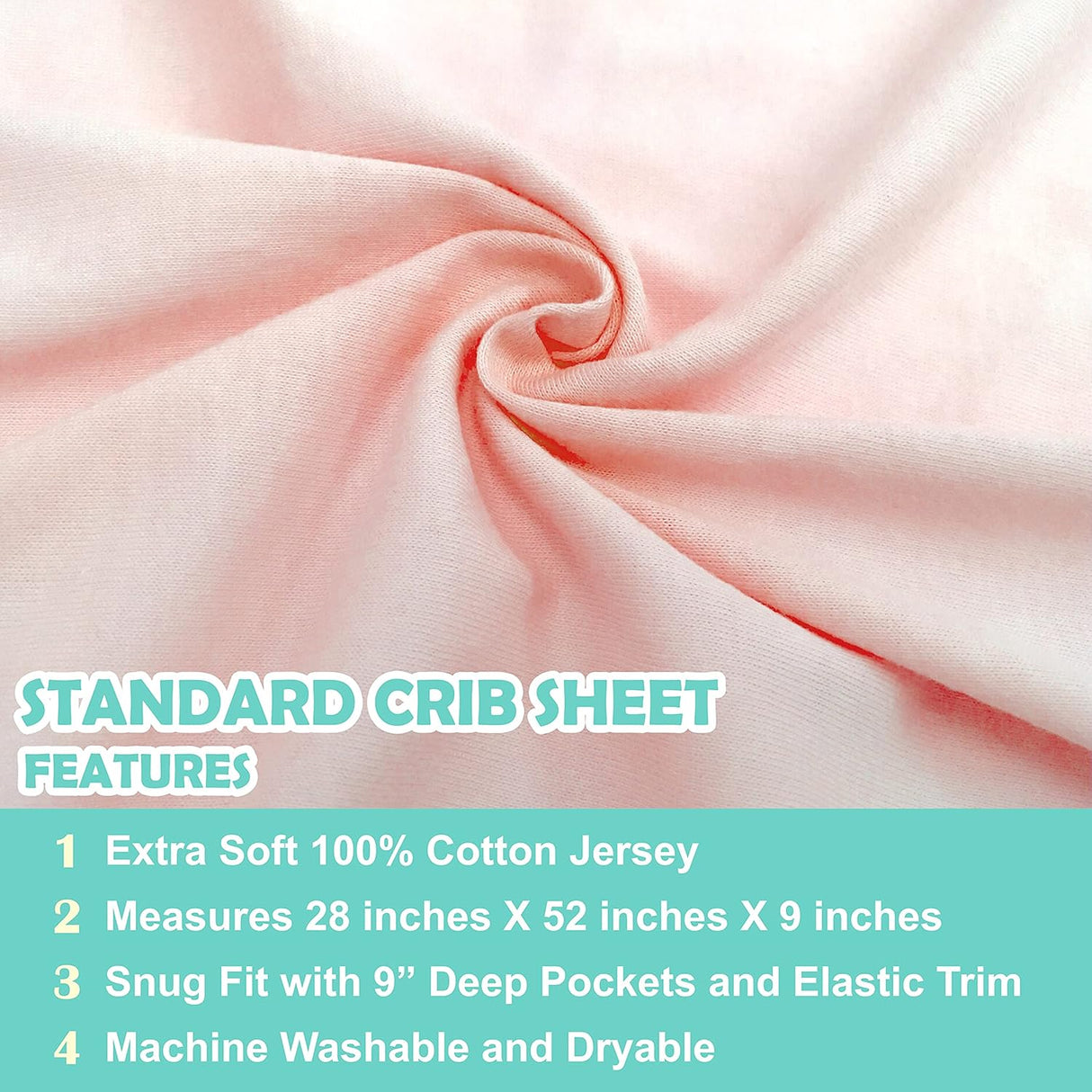American Baby Company Cotton Jersey Fitted Crib Sheet - Blush - Kid's Stuff Superstore