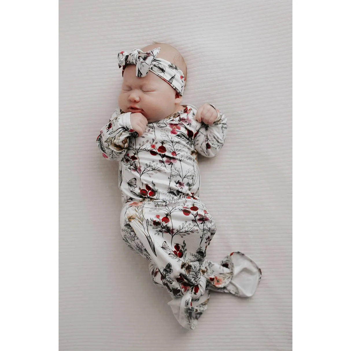 Three Little Tots Knotted Baby Gown + Headband Bow - Kid's Stuff Superstore