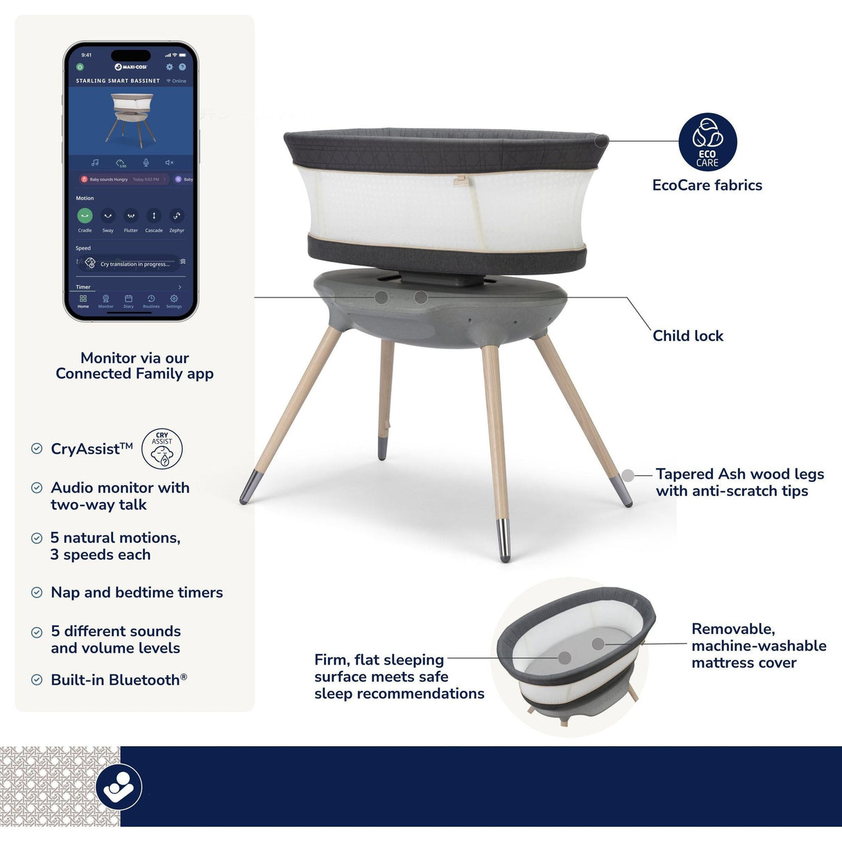 Maxi-Cosi Kindred Starling Smart Bassinet - Kid's Stuff Superstore