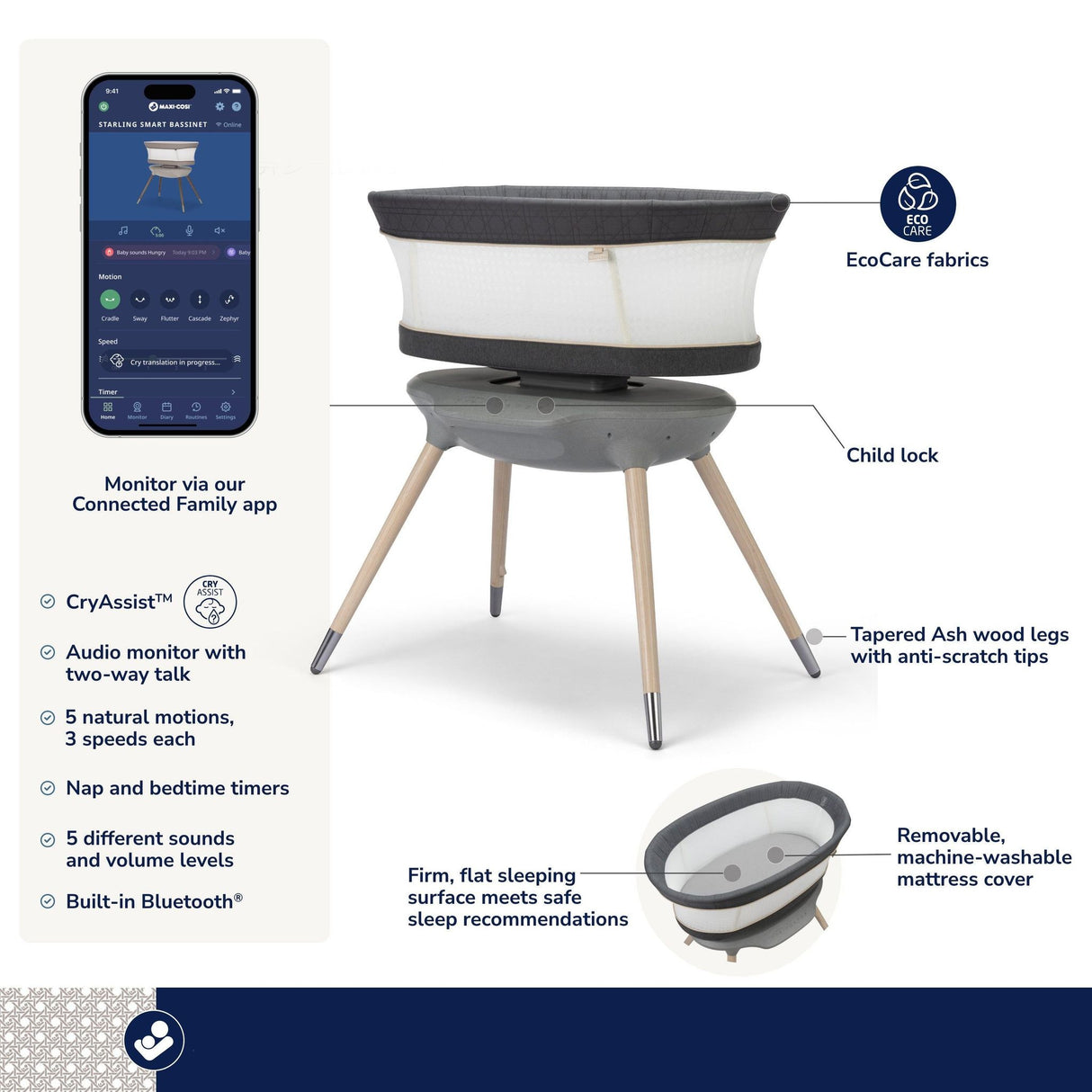 Maxi-Cosi Kindred Starling Smart Bassinet - Kid's Stuff Superstore
