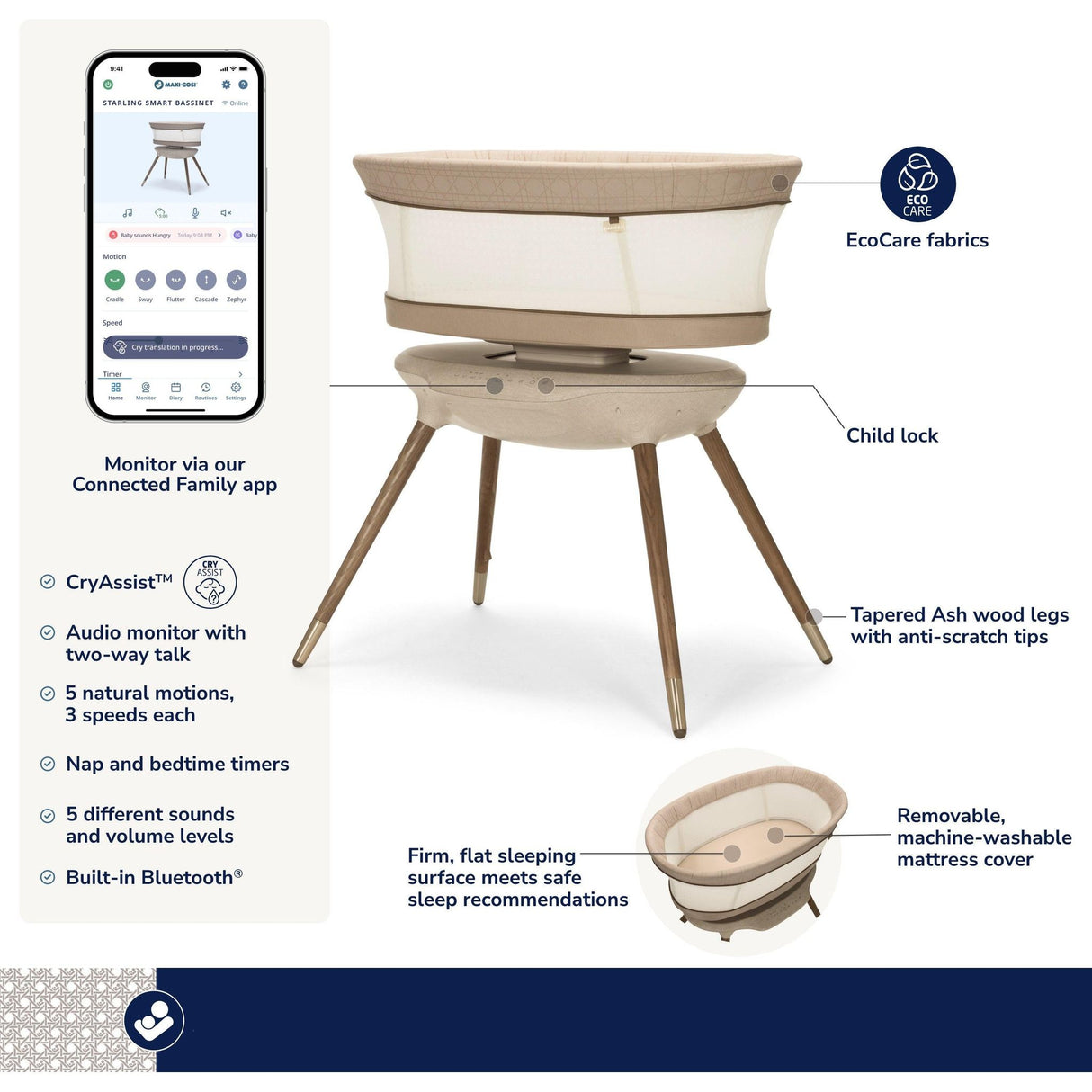 Maxi-Cosi Kindred Starling Smart Bassinet - Kid's Stuff Superstore