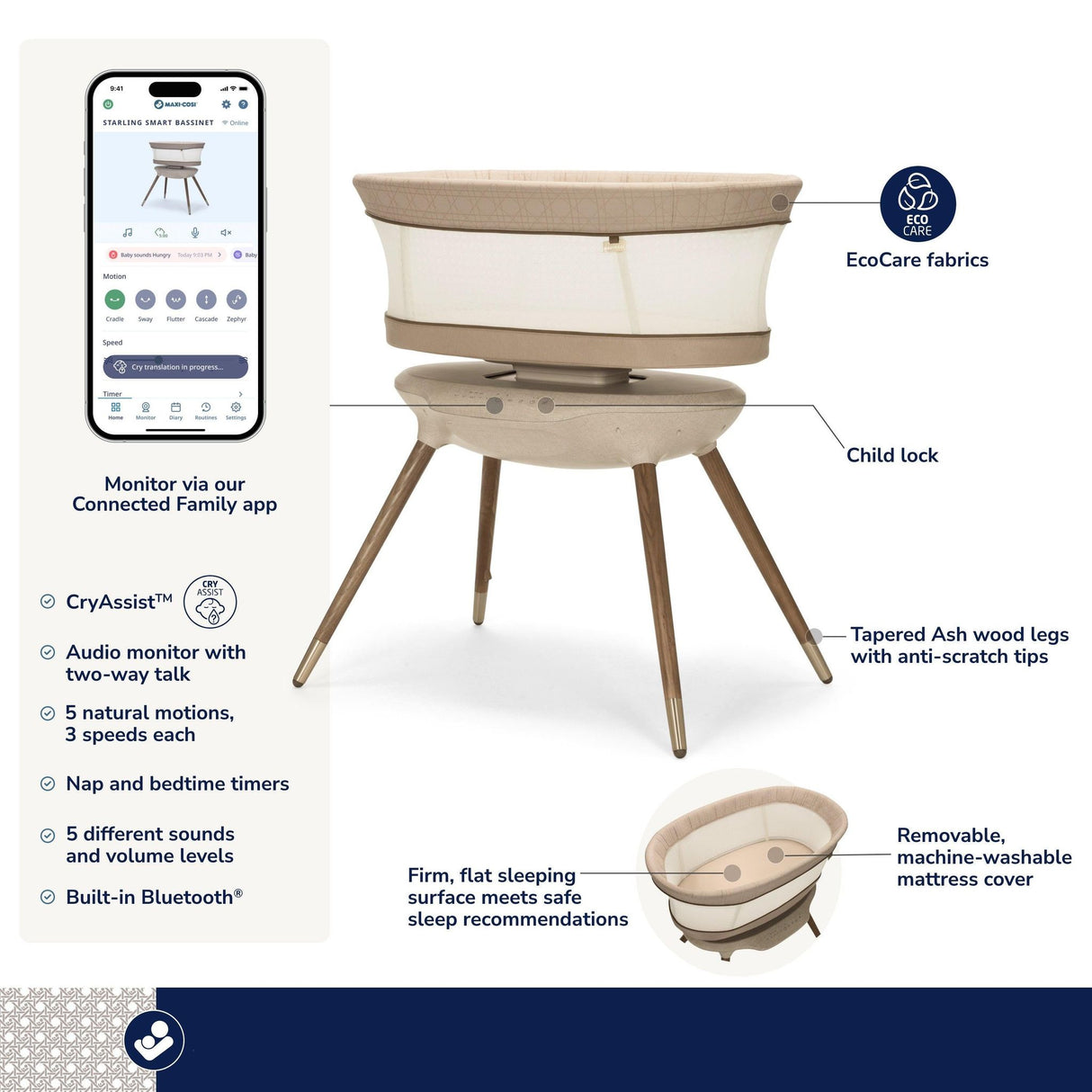 Maxi-Cosi Kindred Starling Smart Bassinet - Kid's Stuff Superstore