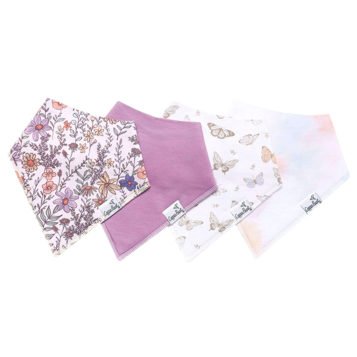 Copper Pearl Baby Bandana Bibs 4 Pack - Flora