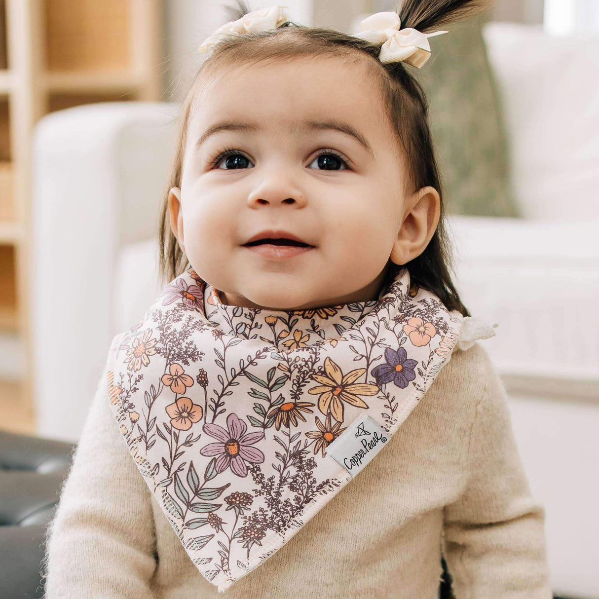 Copper Pearl Baby Bandana Bibs 4 Pack - Flora