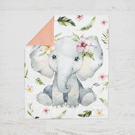 Peach Elephants 4pc. Crib Bedding Set - Kid's Stuff Superstore