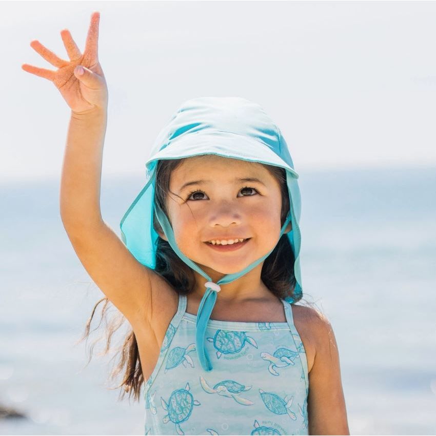 Green Sprouts Eco Flap Hat - Light Aqua - Kid's Stuff Superstore