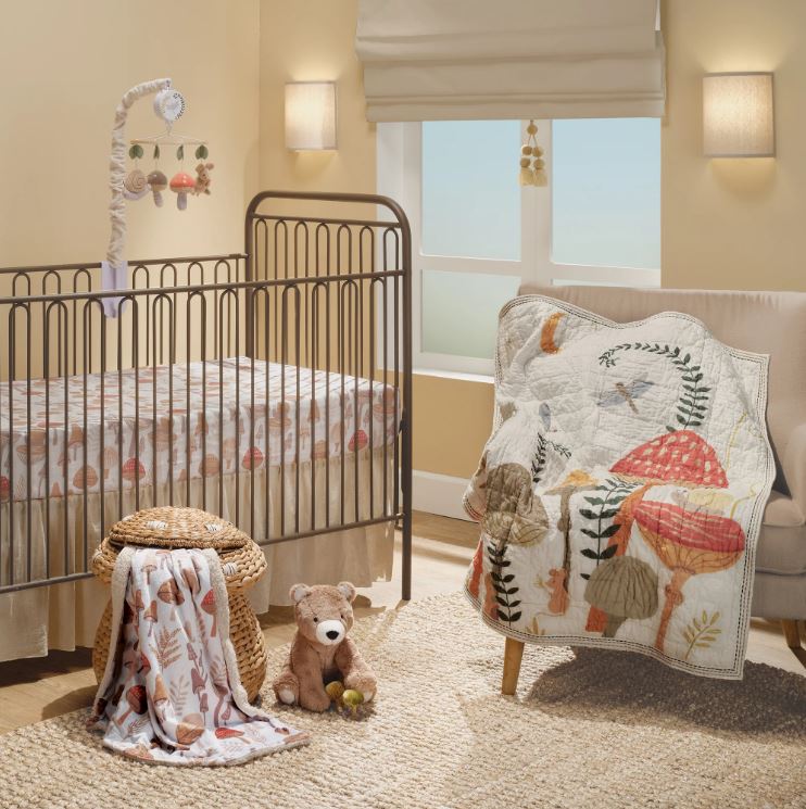 Lambs & Ivy- Mushroom Meadow 3 PC Bedding Set