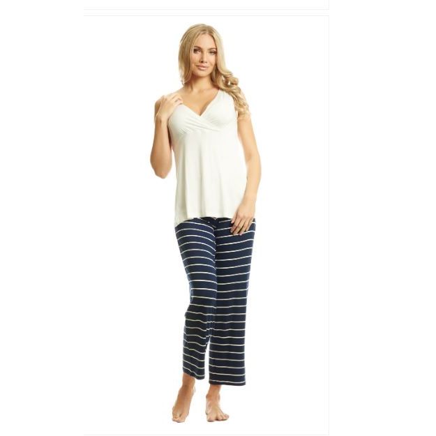 Everly Grey 5 Pc Matching Set - Navy Stripe