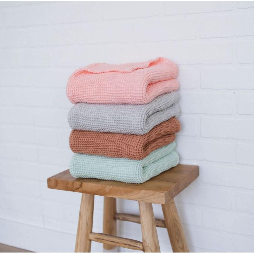 Waffle Bamboo Blanket - Pink