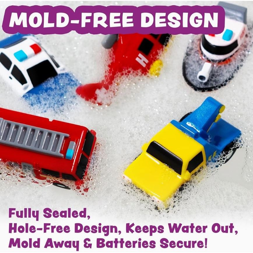 Emergency Vehicles Light Up Bath Toys