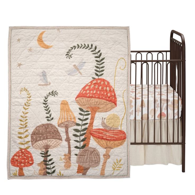 Lambs & Ivy- Mushroom Meadow 3 PC Bedding Set
