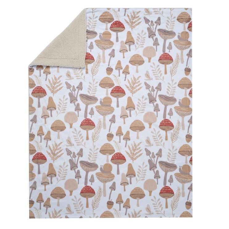 Lambs & Ivy- Mushroom Meadow Blanket