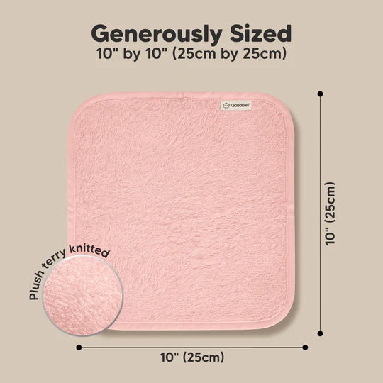 KeaBabies Deluxe Bamboo Washcloths - Blush Pink - Kid's Stuff Superstore