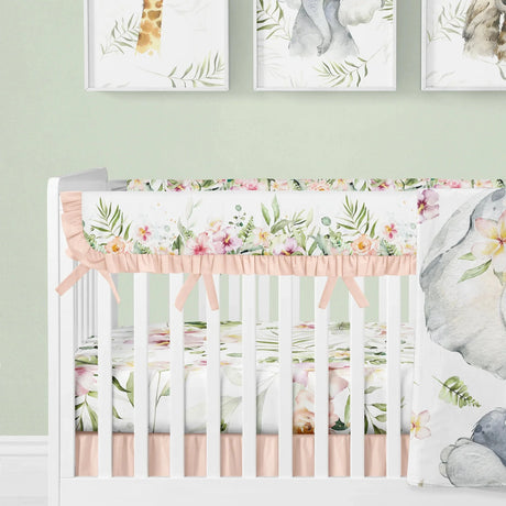 Peach Elephants 4pc. Crib Bedding Set - Kid's Stuff Superstore