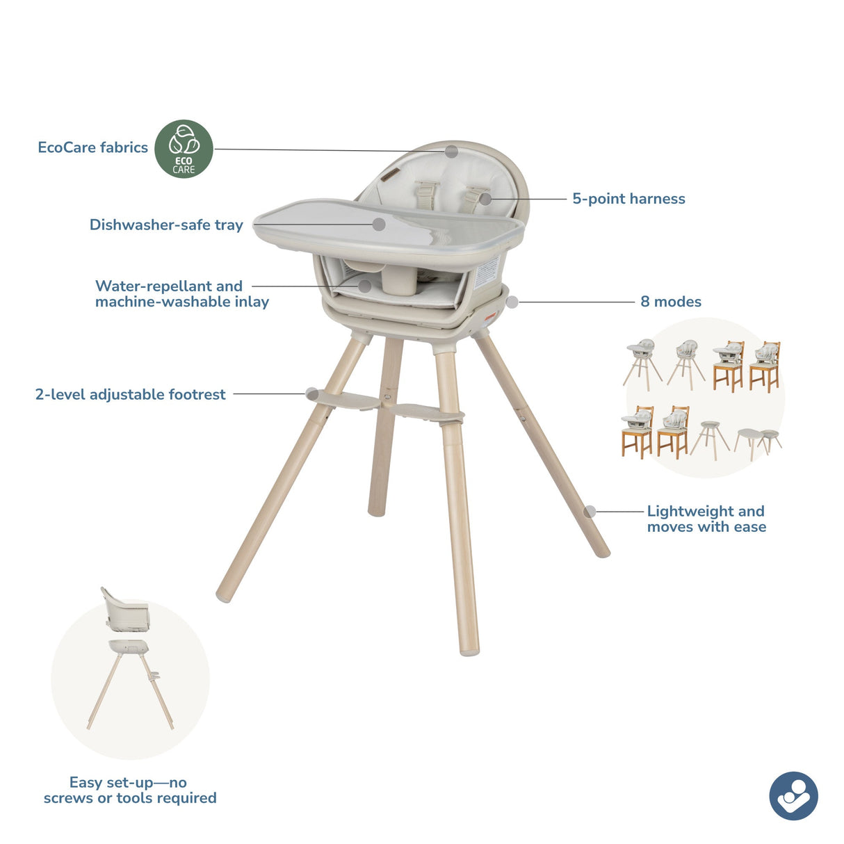 Maxi-Cosi Moa 8-in-1 High Chair - Kid's Stuff Superstore