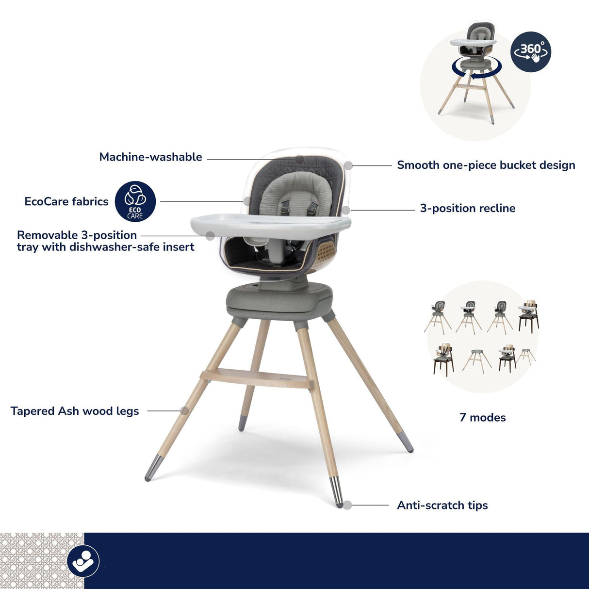 Maxi-Cosi Kindred Kiskadee 360° Rotating High Chair - Kid's Stuff Superstore