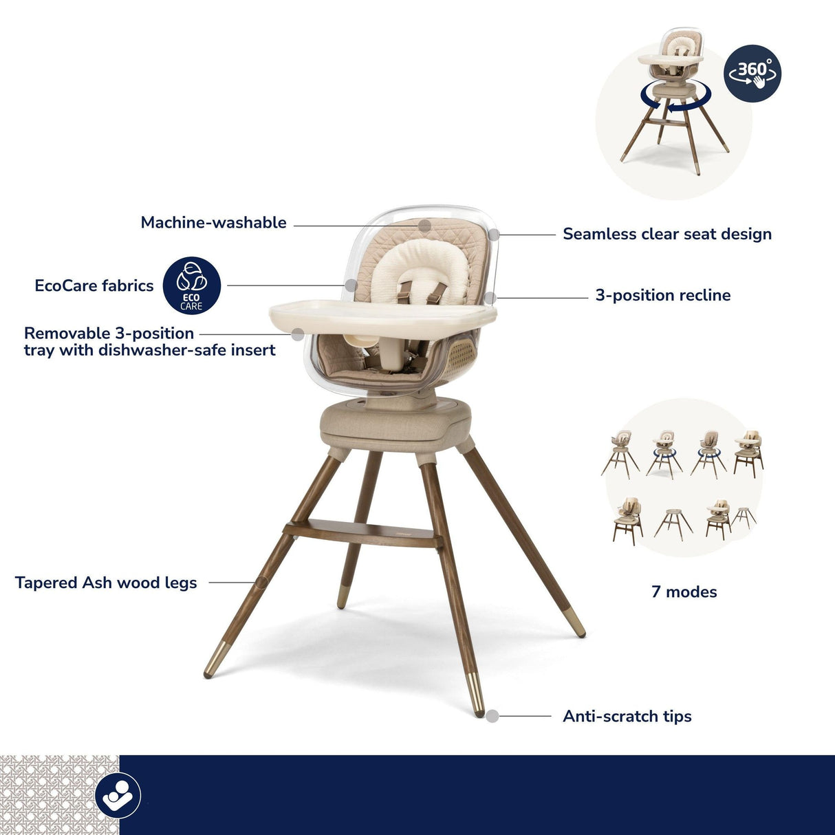 Maxi-Cosi Kindred Kiskadee 360° Rotating High Chair - Kid's Stuff Superstore