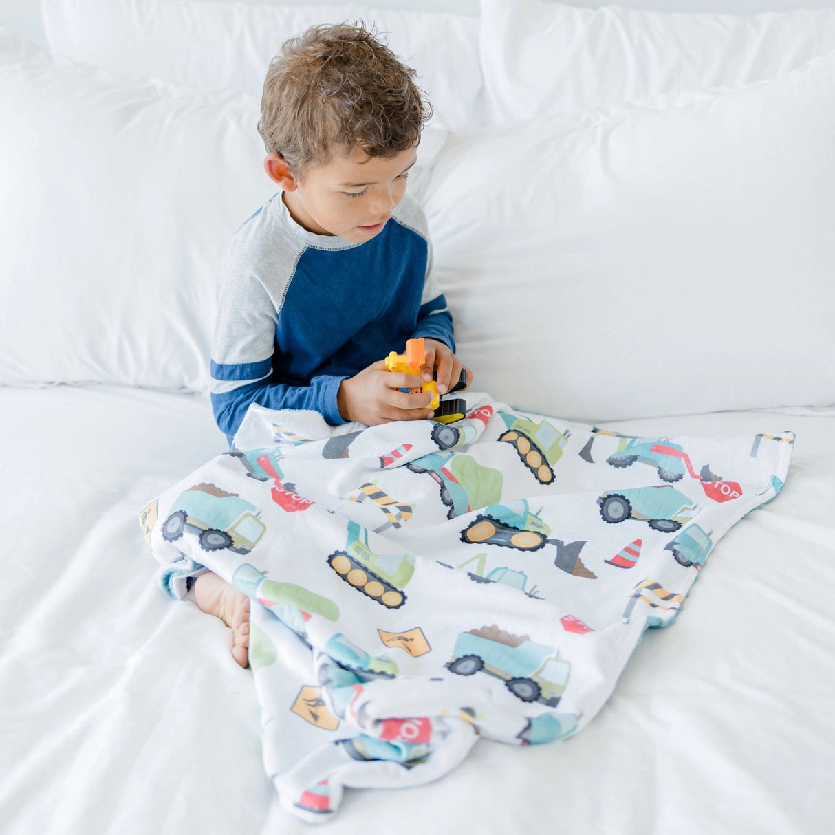 Honey Lemonade Minky Blanket - Construction - Kid's Stuff Superstore