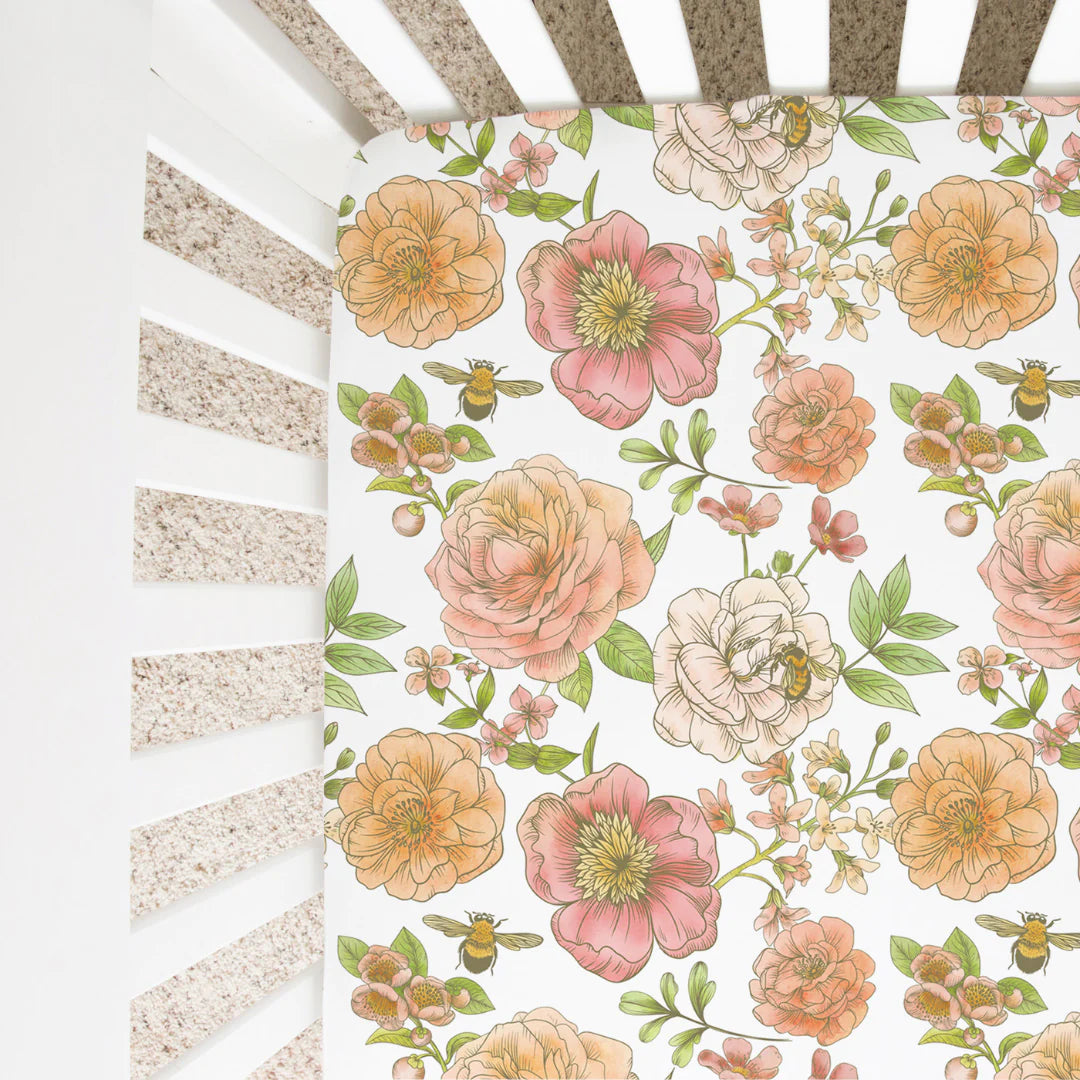 Honey Lemonade Crib Sheet - Botanical Floral - Kid's Stuff Superstore