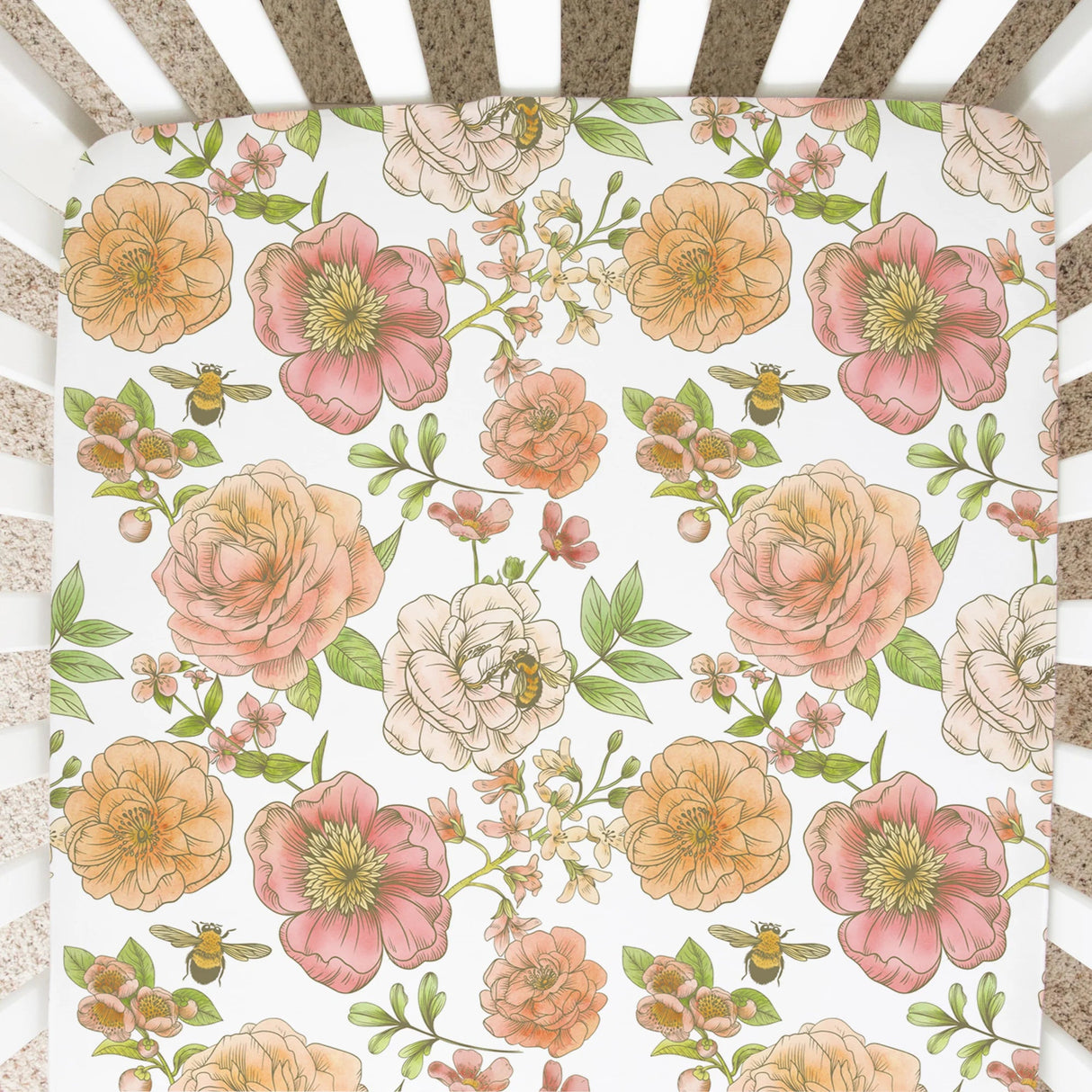Honey Lemonade Crib Sheet - Botanical Floral - Kid's Stuff Superstore