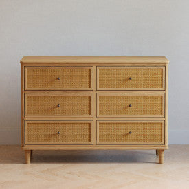 Namesake Marin with Cane 6 Drawer Assembled Dresser - Honey and Honey Cane - Kid's Stuff Superstore