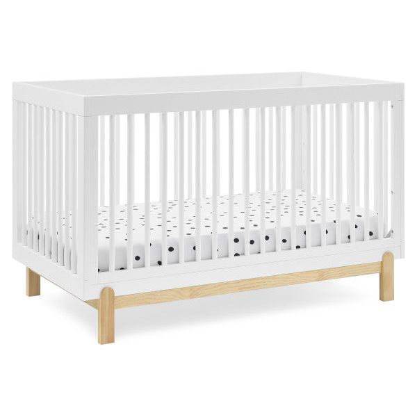 Delta Poppy Convertible Crib and 3 Drawer Dresser with Cubbies - Bianca White - Kid's Stuff Superstore