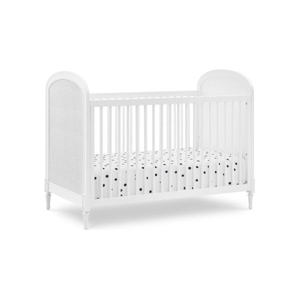 Delta Madeline Convertible Crib with Toddler Rail and 4 Drawer Dresser with Changing Tray - Bianca White - Kid's Stuff Superstore