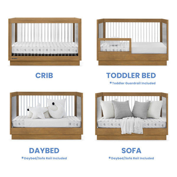 Delta James Convertible Crib with Toddler Rails and Double Dresser - Acorn - Kid's Stuff Superstore
