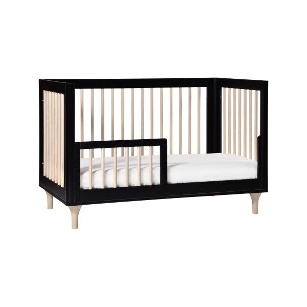 Babyletto Lolly 3-in-1 Crib with Toddler Bed Conversion Kit - Black / Washed Natural - Kid's Stuff Superstore