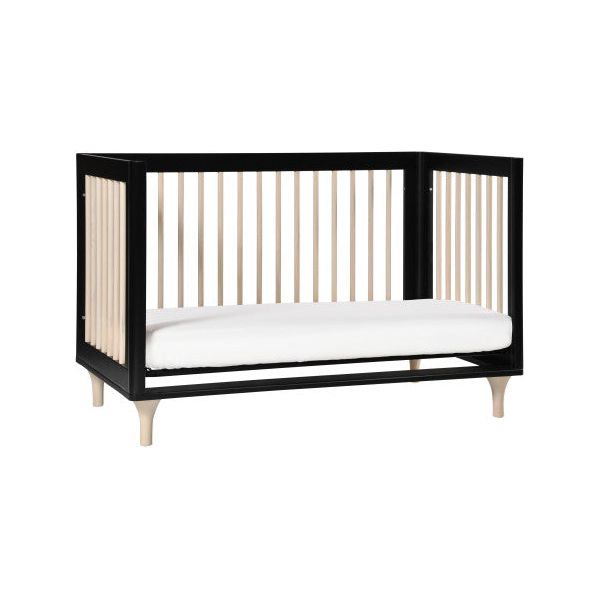 Babyletto Lolly 3-in-1 Crib with Toddler Bed Conversion Kit - Black / Washed Natural - Kid's Stuff Superstore