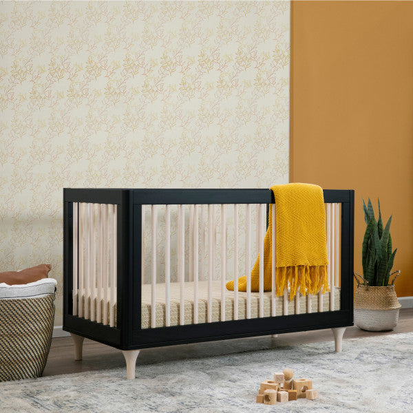 Babyletto Lolly 3-in-1 Crib with Toddler Bed Conversion Kit - Black / Washed Natural - Kid's Stuff Superstore
