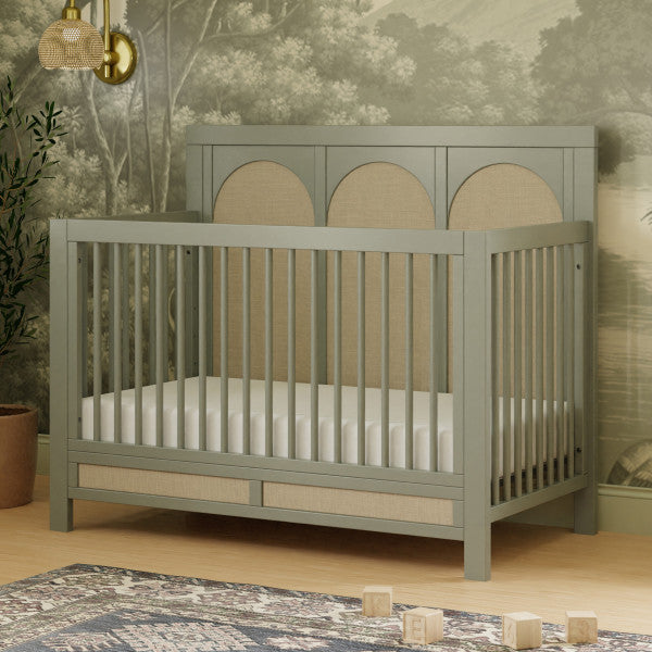 Namesake Eloise 4-in-1 Convertible Crib - French Sage and Performance Sand Eco-Weave - Kid's Stuff Superstore