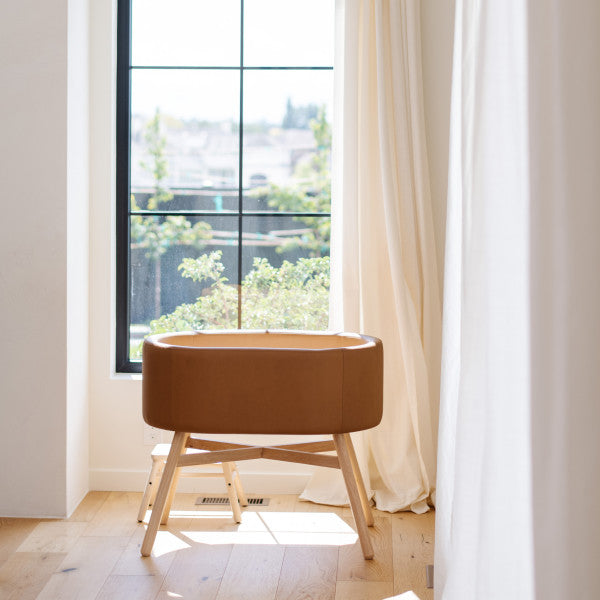 Babyletto x GATHRE Capsule Bassinet - Camel - Kid's Stuff Superstore