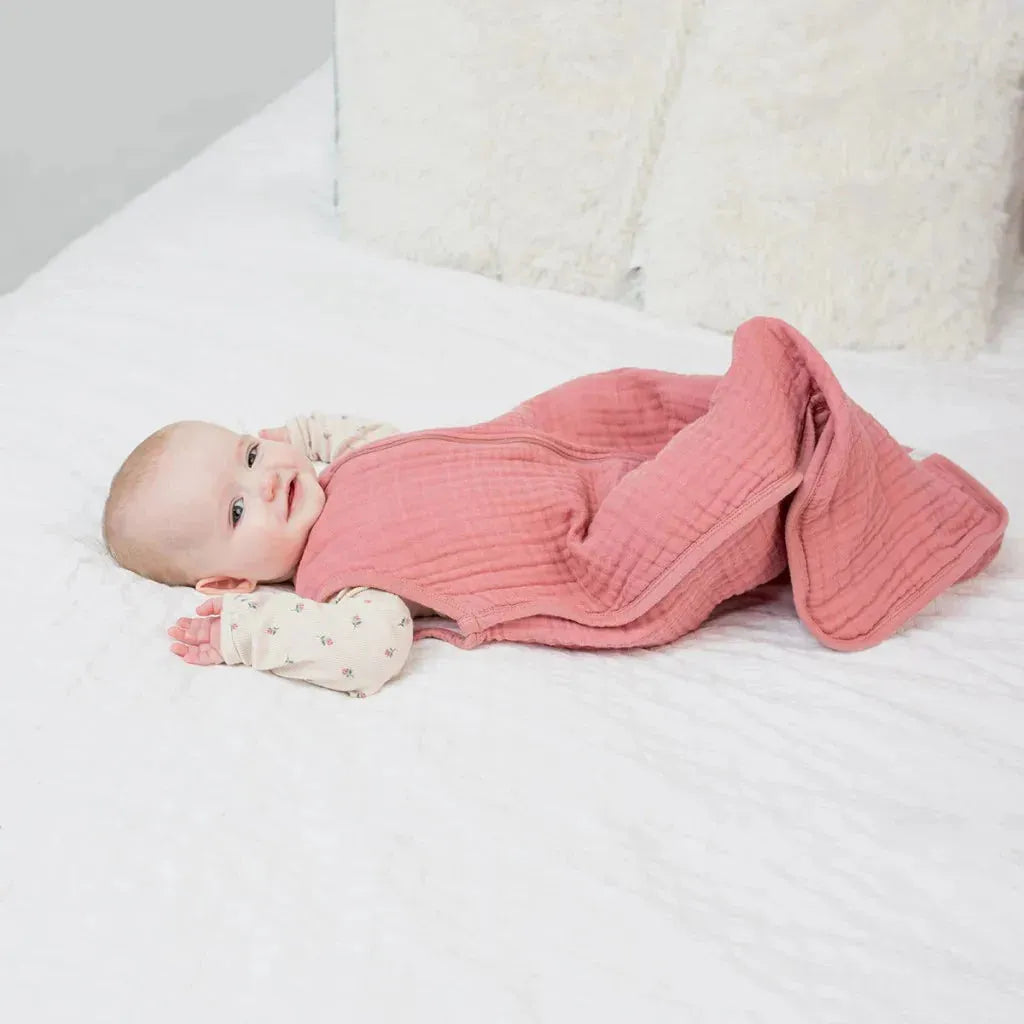 Lulujo Muslin Sleep Sack - Rose (Small) - Kid's Stuff Superstore