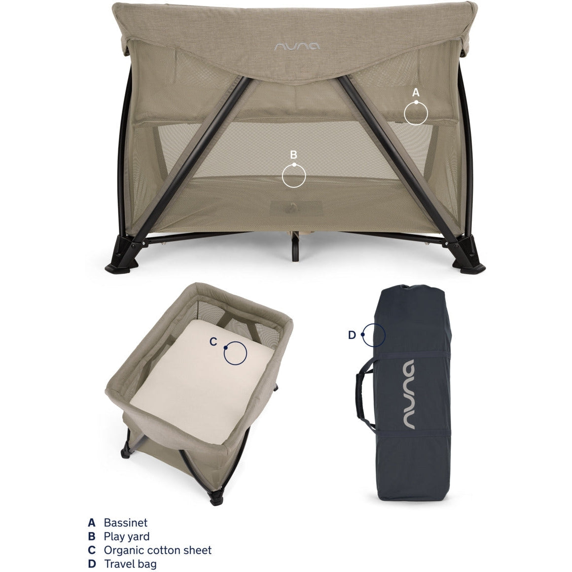Nuna SENA Aire Playard with Zip-Off Bassinet - Kid's Stuff Superstore