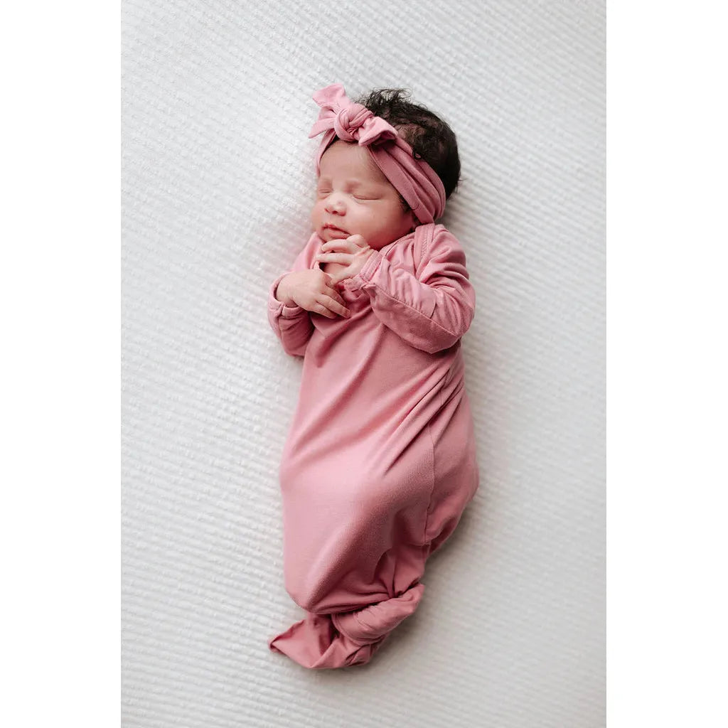 Three Little Tots Knotted Baby Gown + Headband Bow - Kid's Stuff Superstore