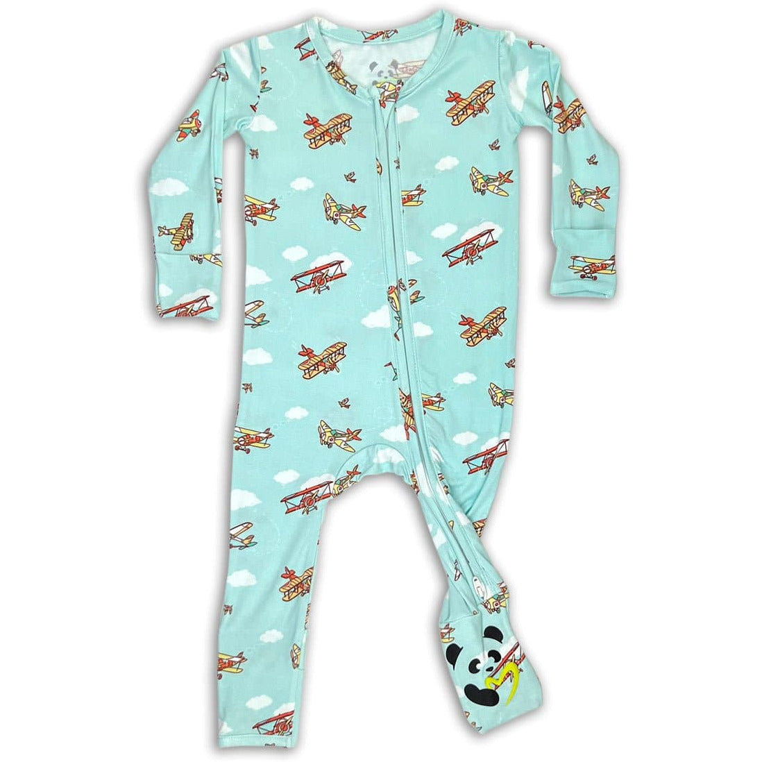 Bellabu Bear Bamboo Convertible Footie - Vintage Airplanes - Kid's Stuff Superstore