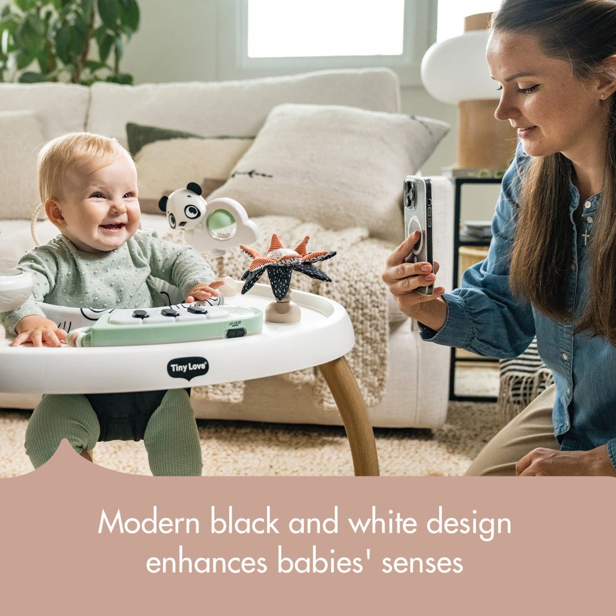 Tiny Love 5-in-1 Black & White Stationary Activity Center - Kid's Stuff Superstore