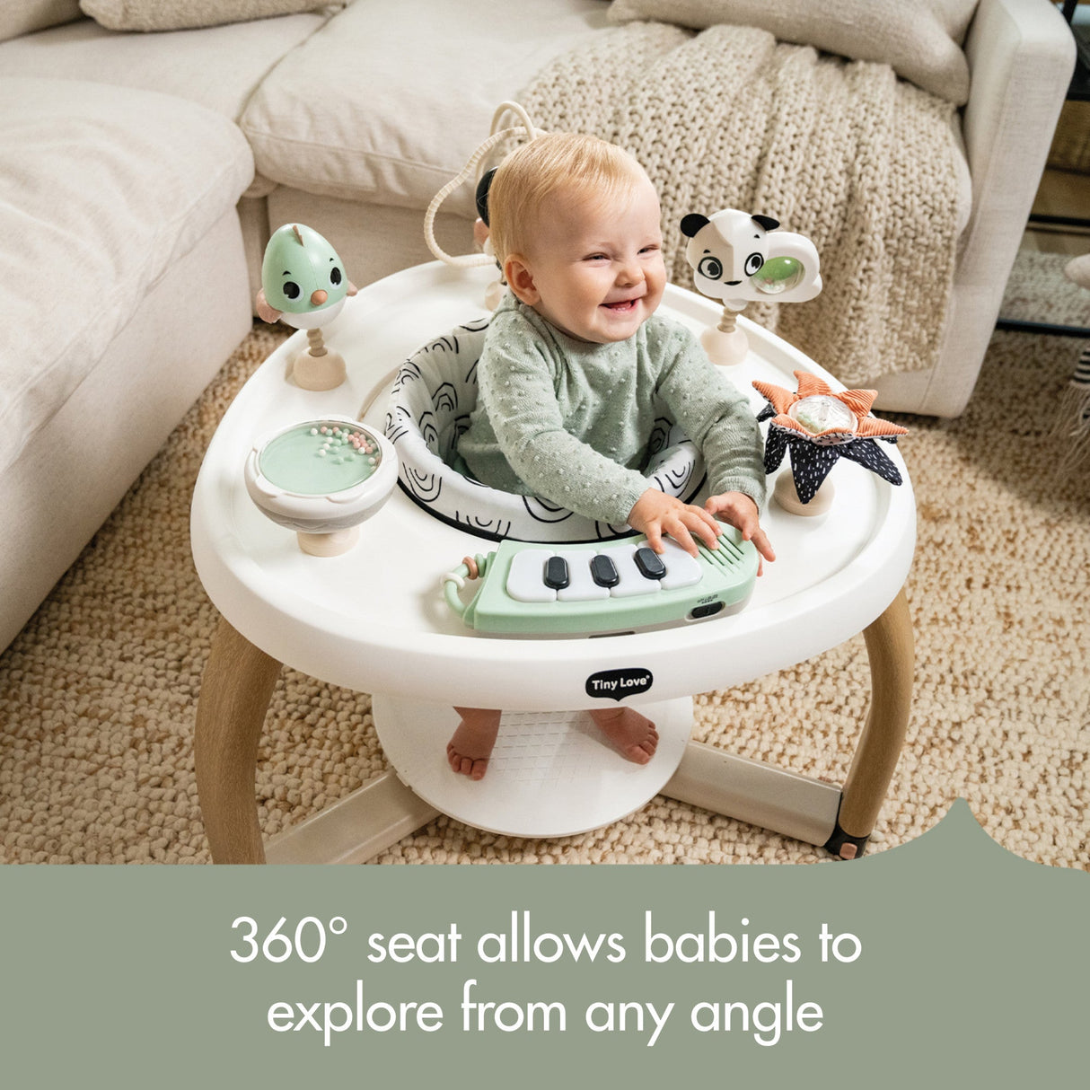 Tiny Love 5-in-1 Black & White Stationary Activity Center - Kid's Stuff Superstore