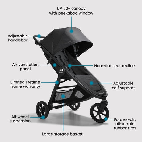 Baby Jogger City Mini GT2 + City GO 2 Travel System - Opulent Black - Kid's Stuff Superstore