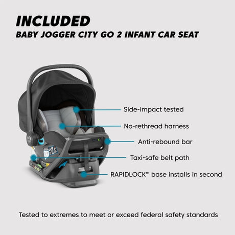 Baby Jogger City Mini GT2 + City GO 2 Travel System - Opulent Black - Kid's Stuff Superstore