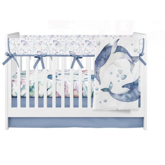 Dolphins 4pc. Crib Bedding Set