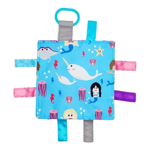 Baby Jack 8x8 Crinkle Sensory Toy - Mermaid Narwhals - Kid's Stuff Superstore