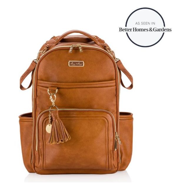Itzy Ritzy Diaper Bag Backpack Plus - Cognac - Kid's Stuff Superstore