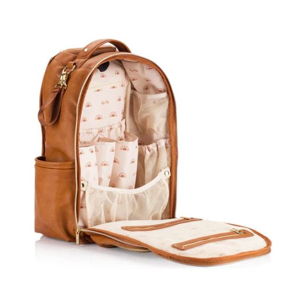 Itzy Ritzy Diaper Bag Backpack Plus - Cognac - Kid's Stuff Superstore