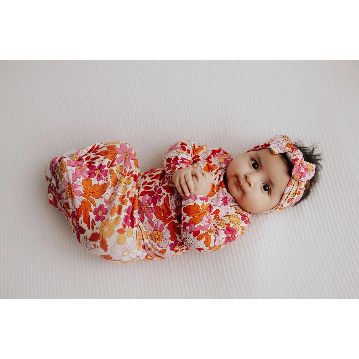 Three Little Tots Knotted Baby Gown + Headband Bow - Kid's Stuff Superstore