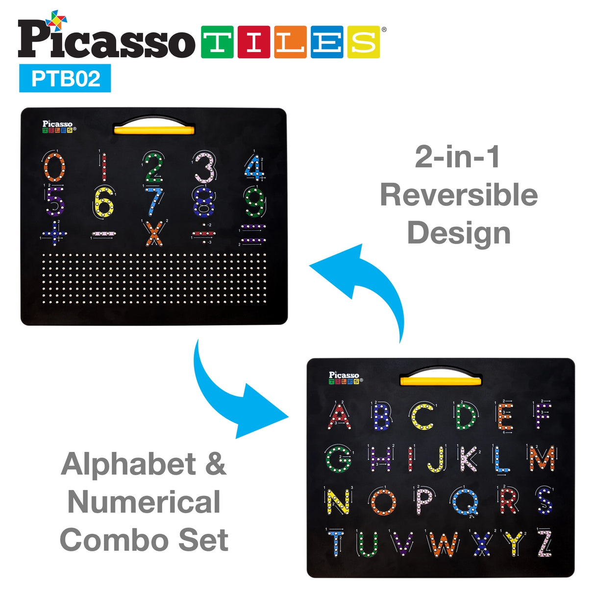 PicassoTiles Double-Sided Magnetic Drawing Tablet Pad