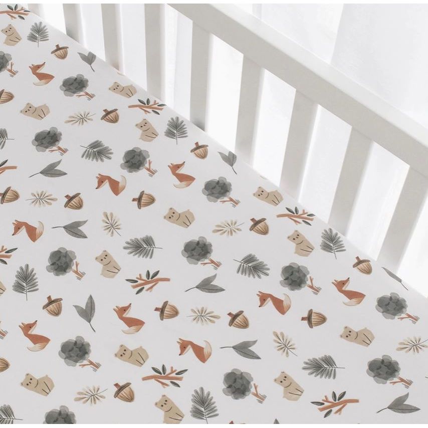 Cotton Jersey Fitted Sheet - Forest Retreat - Kid's Stuff Superstore